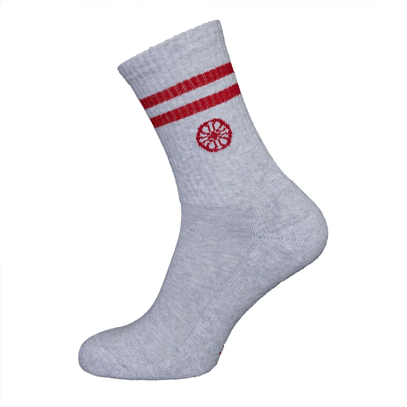 Indian Maharadja Kadiri Sock High Striped Grey - Red 1-Pack