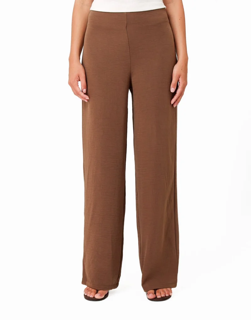 Bruine Luchtige Wijde - Broek