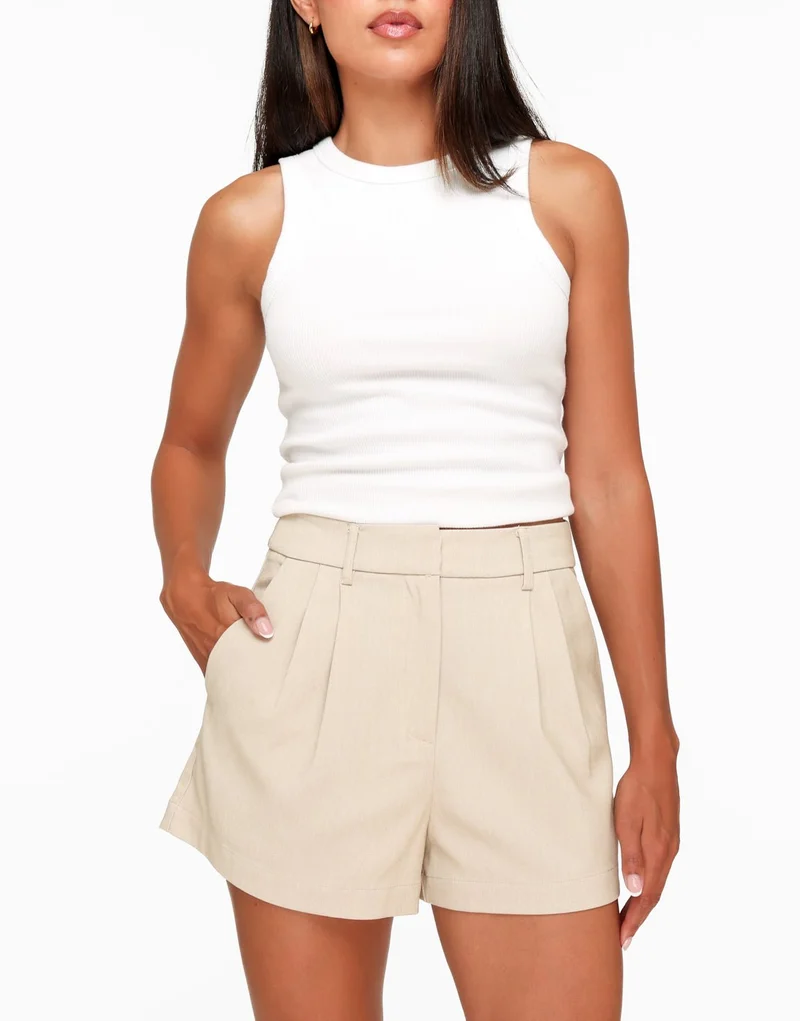 Beige Studio Plooien - Short