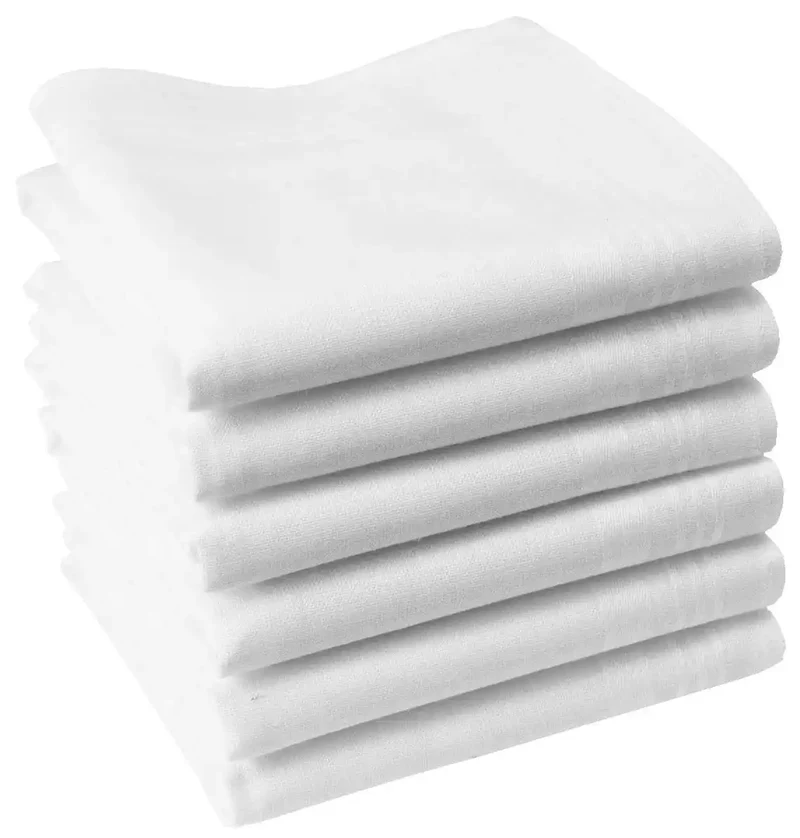 Swan 12 stuks De Luxe Heren zakdoeken - Wit