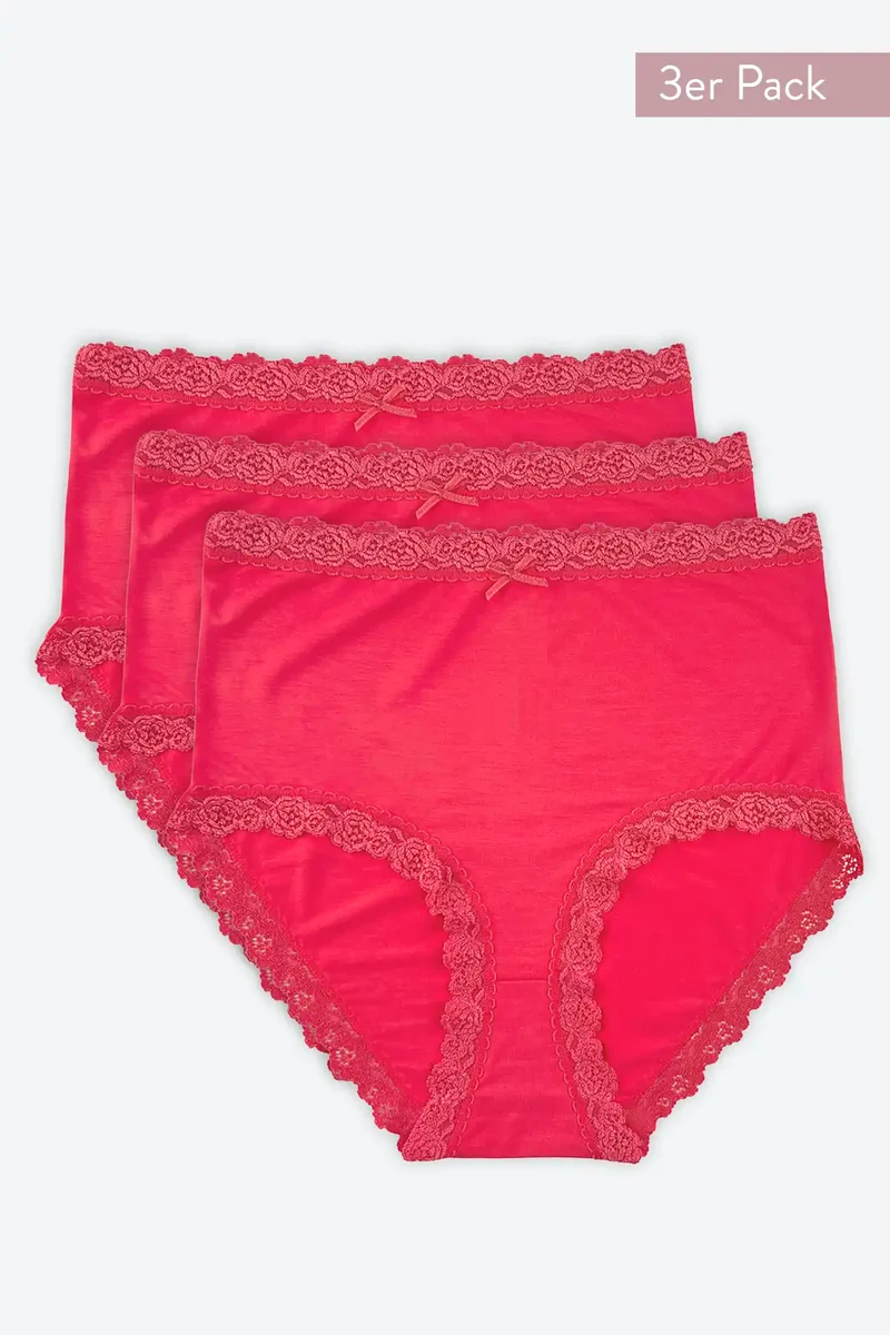 Nina von C 3-pack dames Tailleslip - Kant - Colours