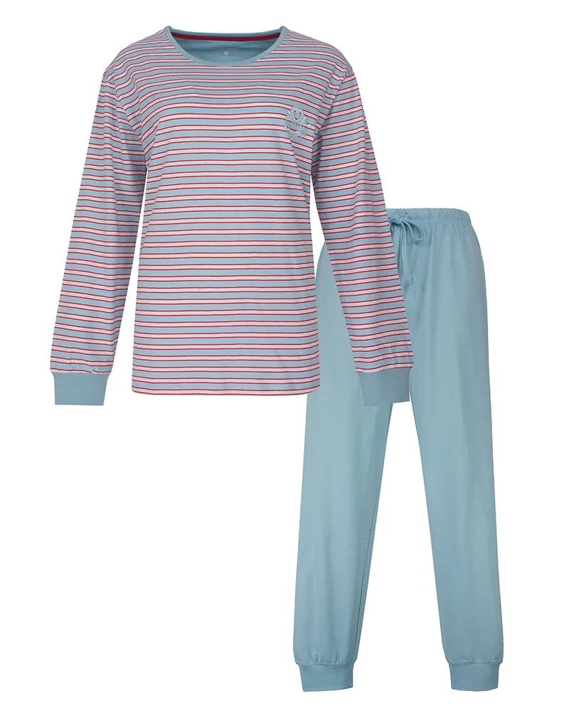Irresistible dames pyjama lange mouw - Ronde hals - Summer blue