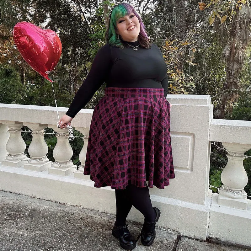 Plaid Flare Skirt - Ember