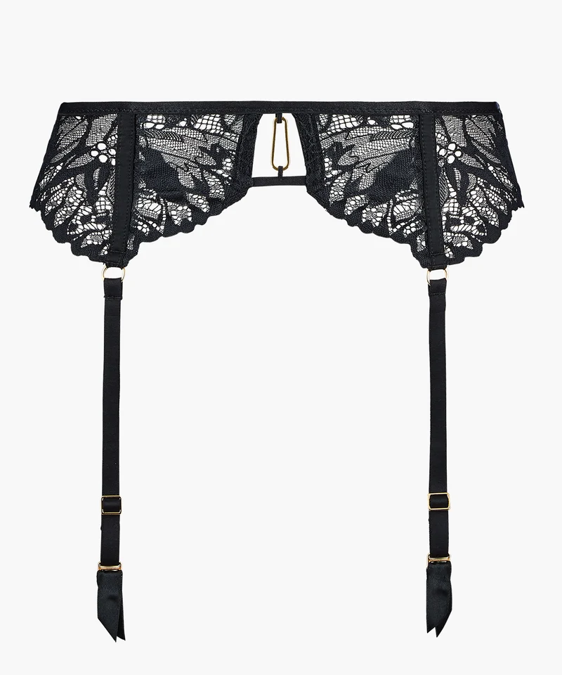 Flowermania Porte-jarretelles Noir