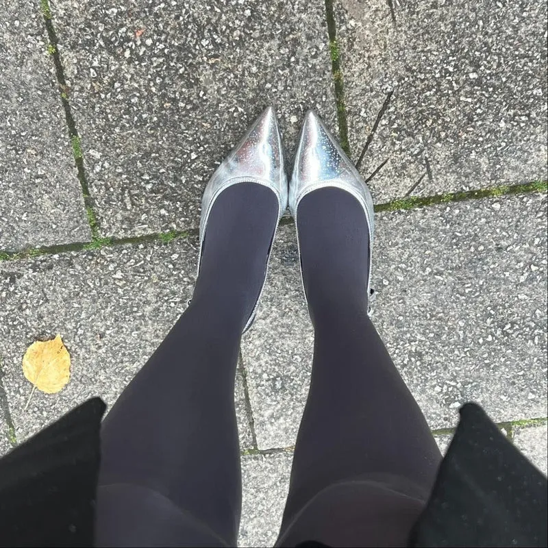 80 Denier Castor Oil Tights - Slate