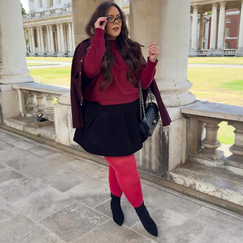 80 Denier Castor Oil Tights - Blood Red