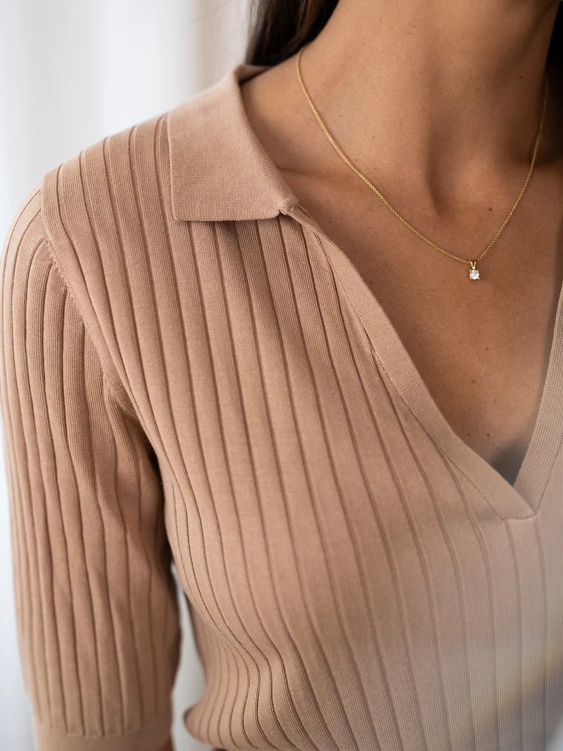 Tencel-zijde polo LE JASMIN Zand