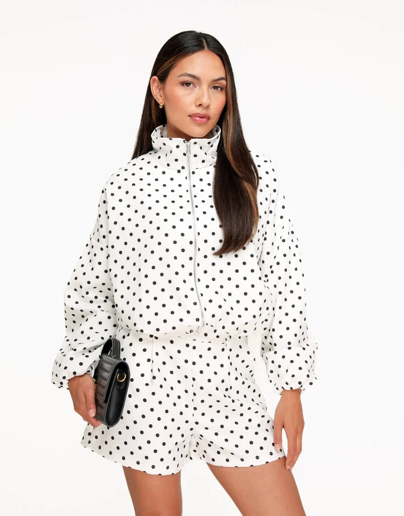 Witte Polkadot Oversized - Jas