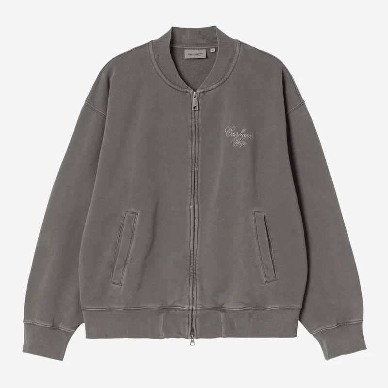 Carhartt WIP Heren bomberjack met lange mouwen | Zwart-wit geverfd