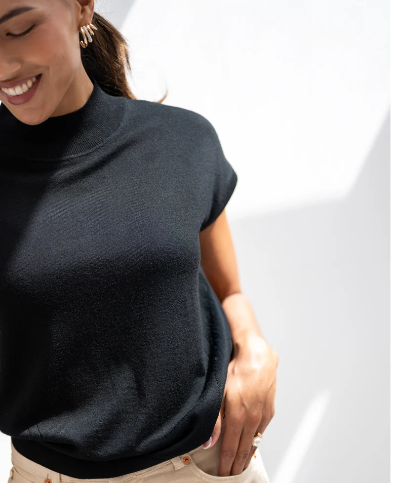 Merino Coltop LE JULIAN Zwart