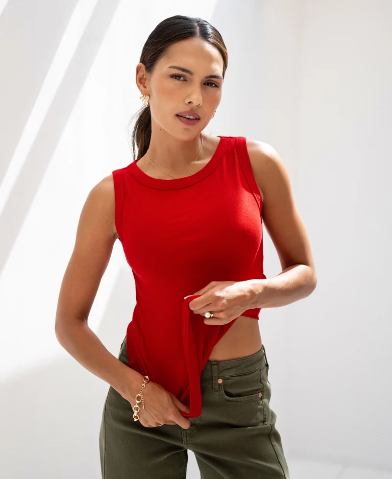 Luxe & soft boothals top LE LYS Rood