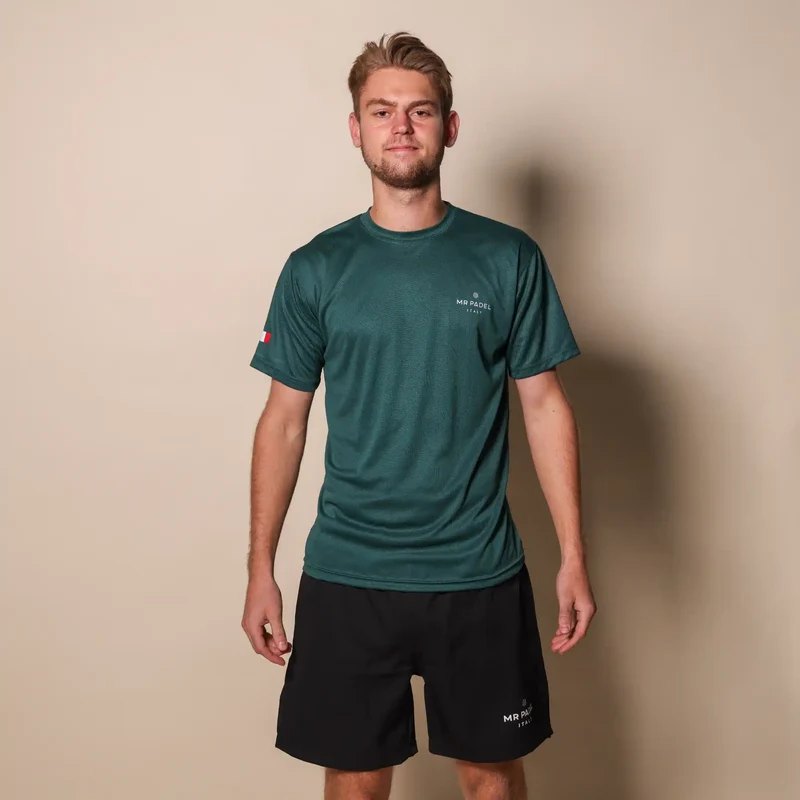 Padelshirt Slim fit Donker Groen