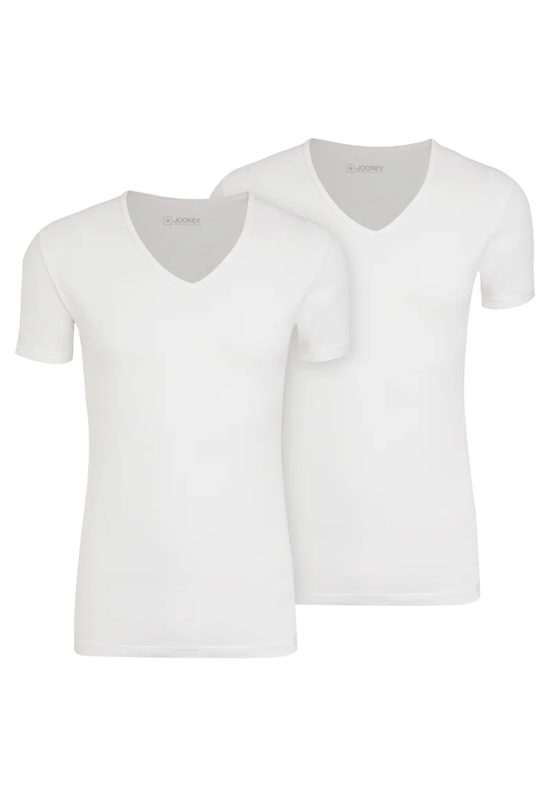 Jockey® Cotton+ V-Neck Shirt - 2 Pack