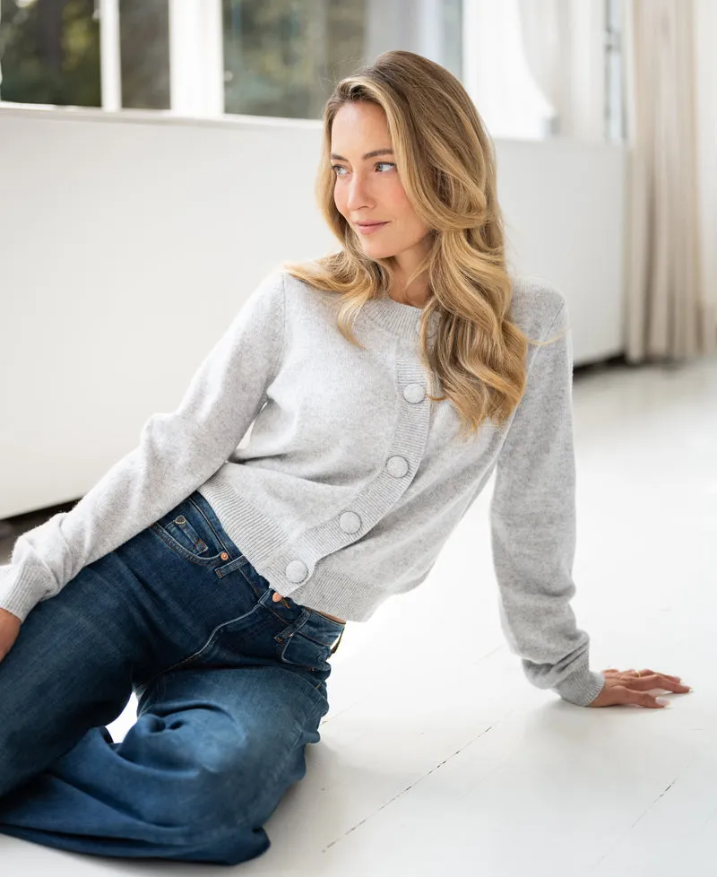 Kort merino vestje LA ISABELLE Zilvergrijs