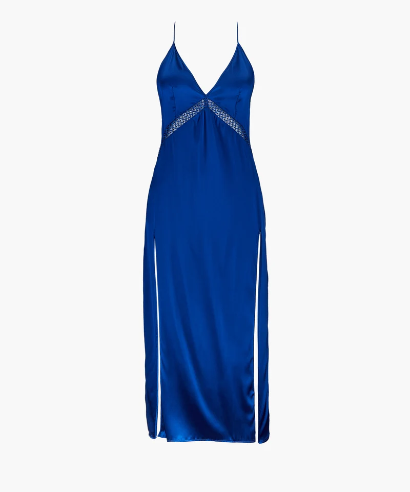 Silk Desire Nuisette longue Electric Blue