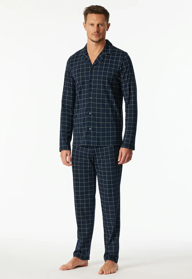 Schiesser heren pyjama lang - Knoopsluiting