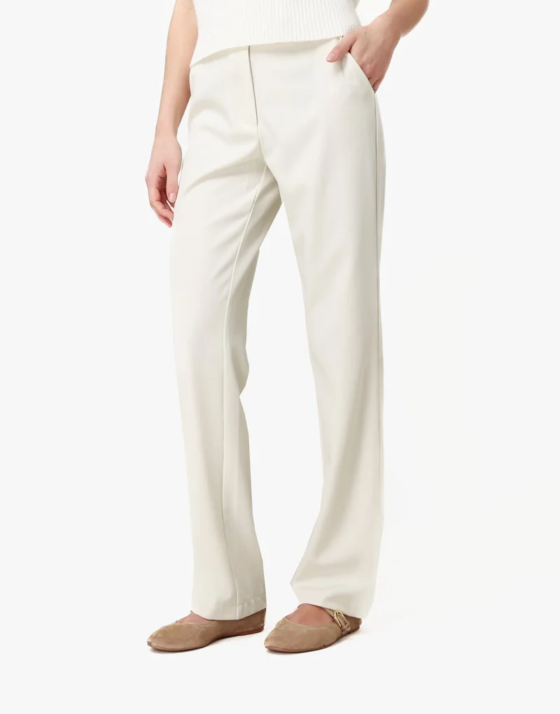 Beige Lange Fitted Classic - Pantalon