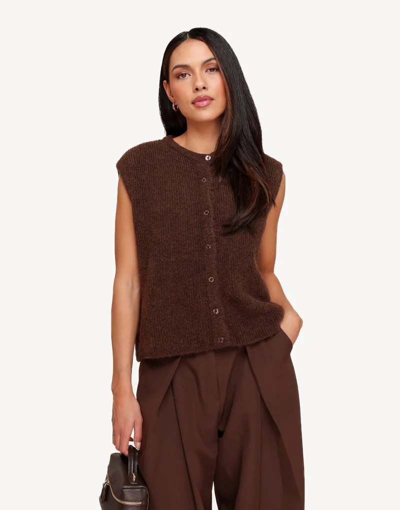 Bruine Mouwloze Gilet - Vest