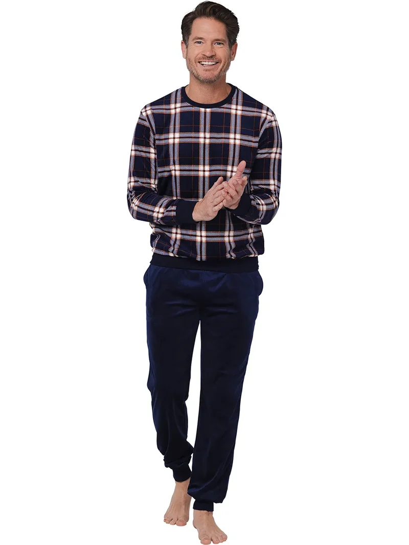 Pastunette Heren Fleece pyjama - Ruit