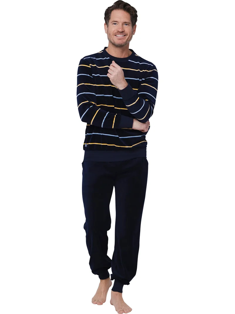 Pastunette velours Heren pyjama - Blue Retreat