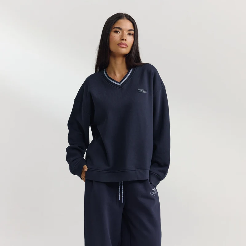 Trui met V-hals - Donkerblauw