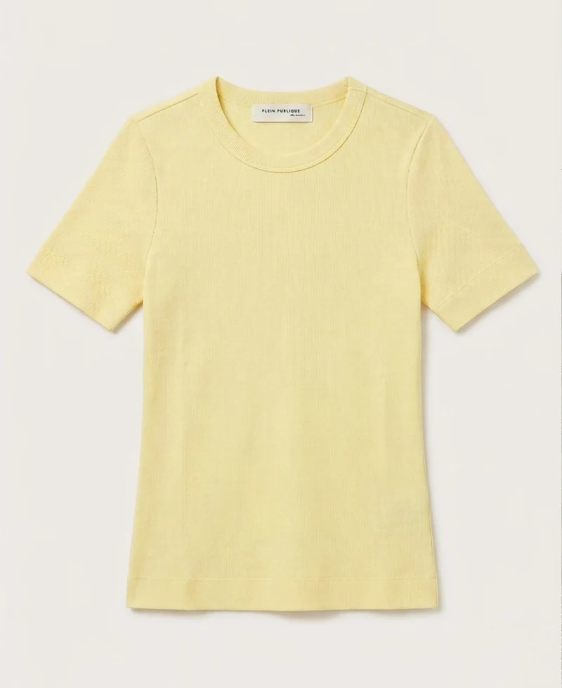 Luxe & soft T-shirt LA MASSY Zacht Geel