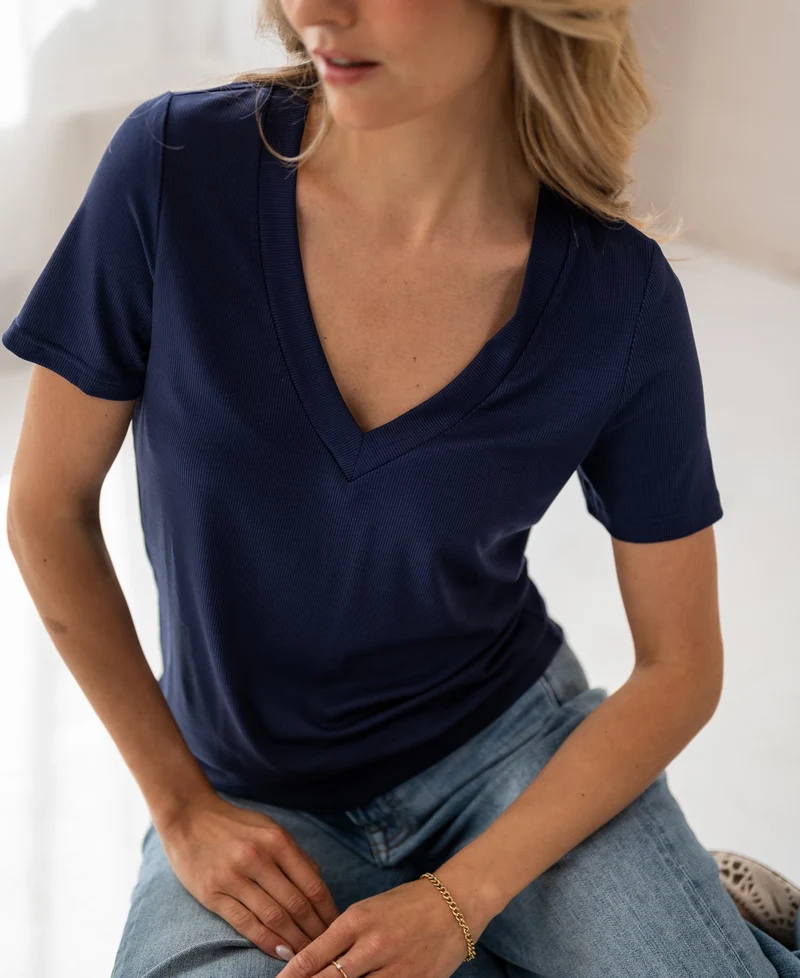 Lyocell T-shirt LA VIRA Navy