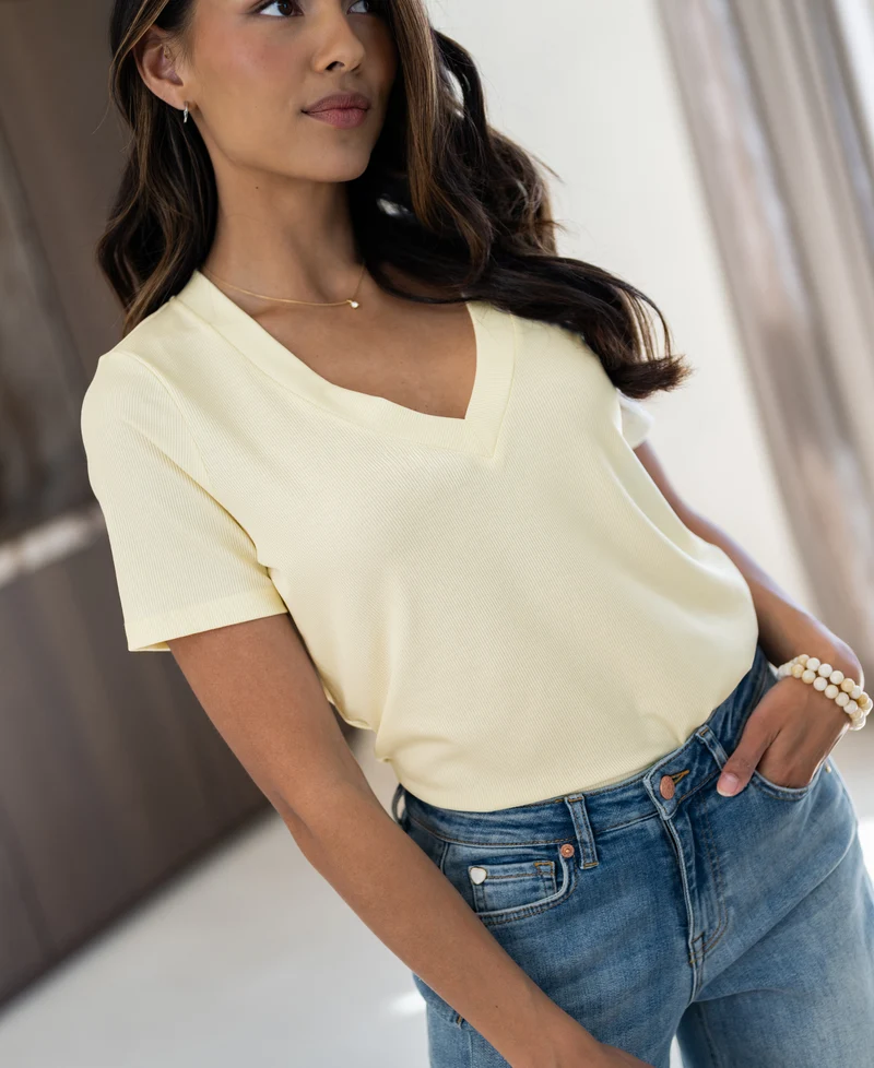 Lyocell T-shirt LA VIRA Zacht geel