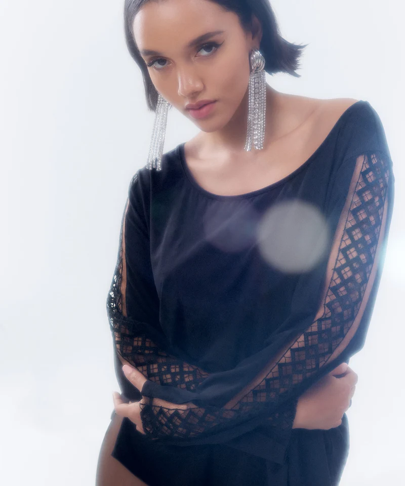 Sweet Obsession Top manches longues Black