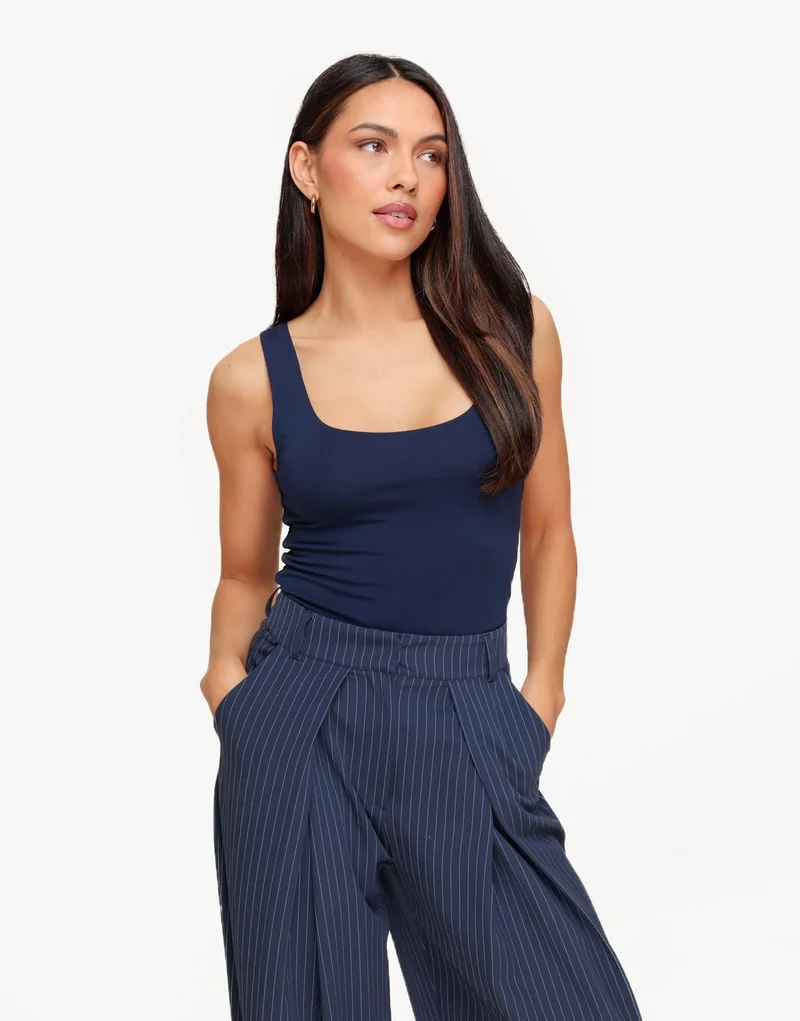 Navy Omkeerbare Mouwloze Basic - Top