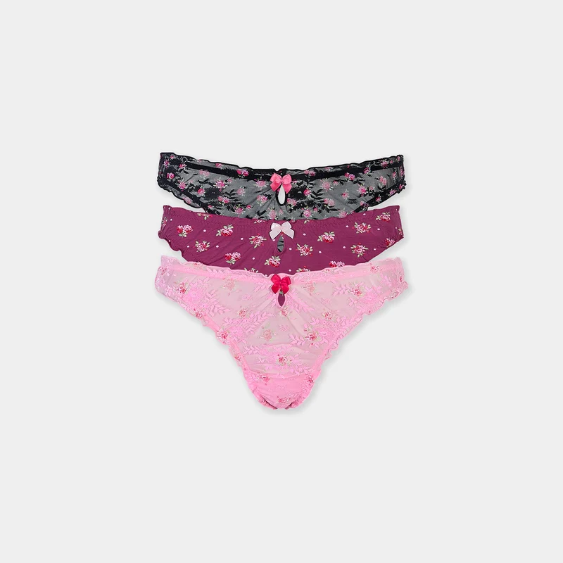 Printed Strings (3-Pack) - Roze Print