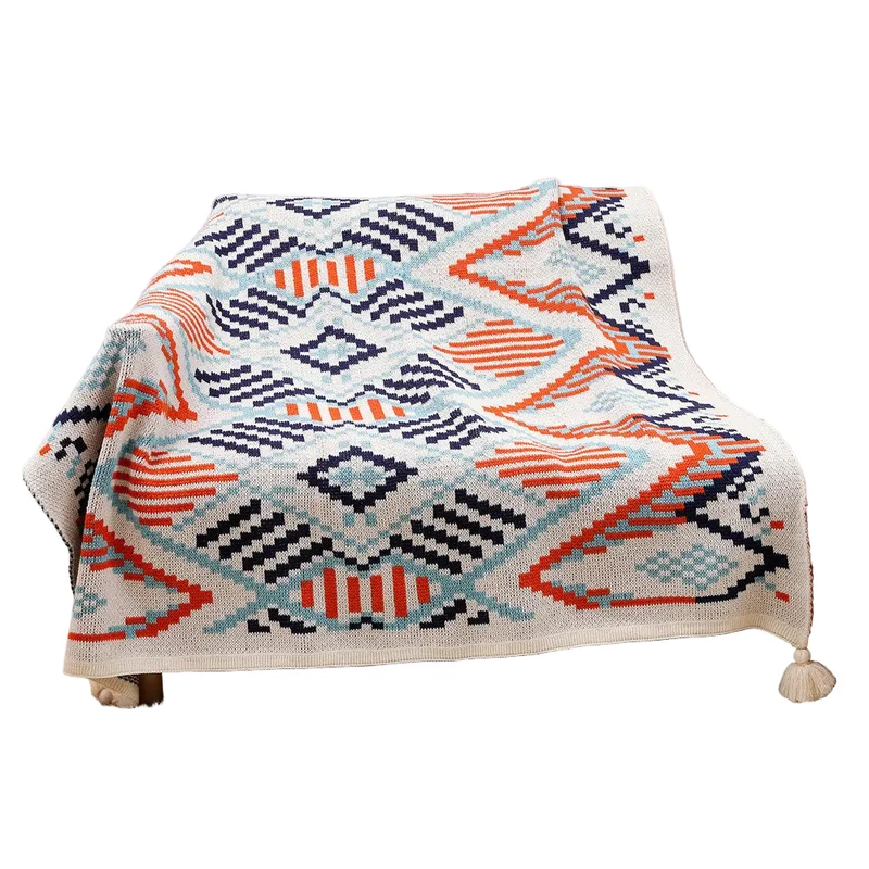 Unisex Gebreide Deken met Azteeks Patroon