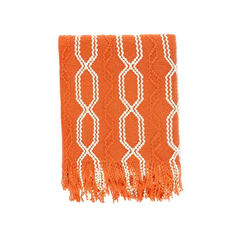 Unisex Textured Throw Deken Geometrisch Design