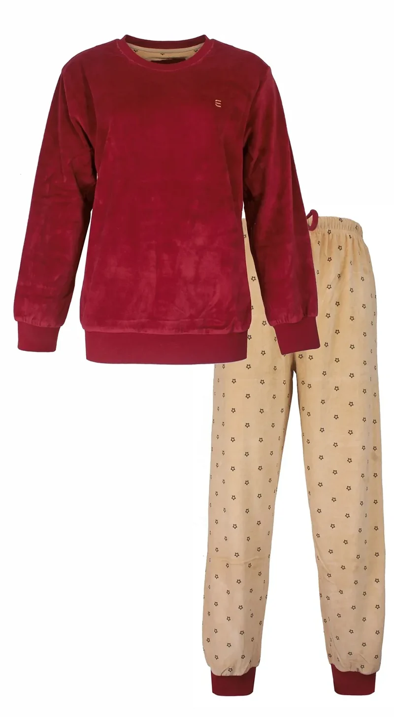 Irresistible dames pyjama Velours - Red stars