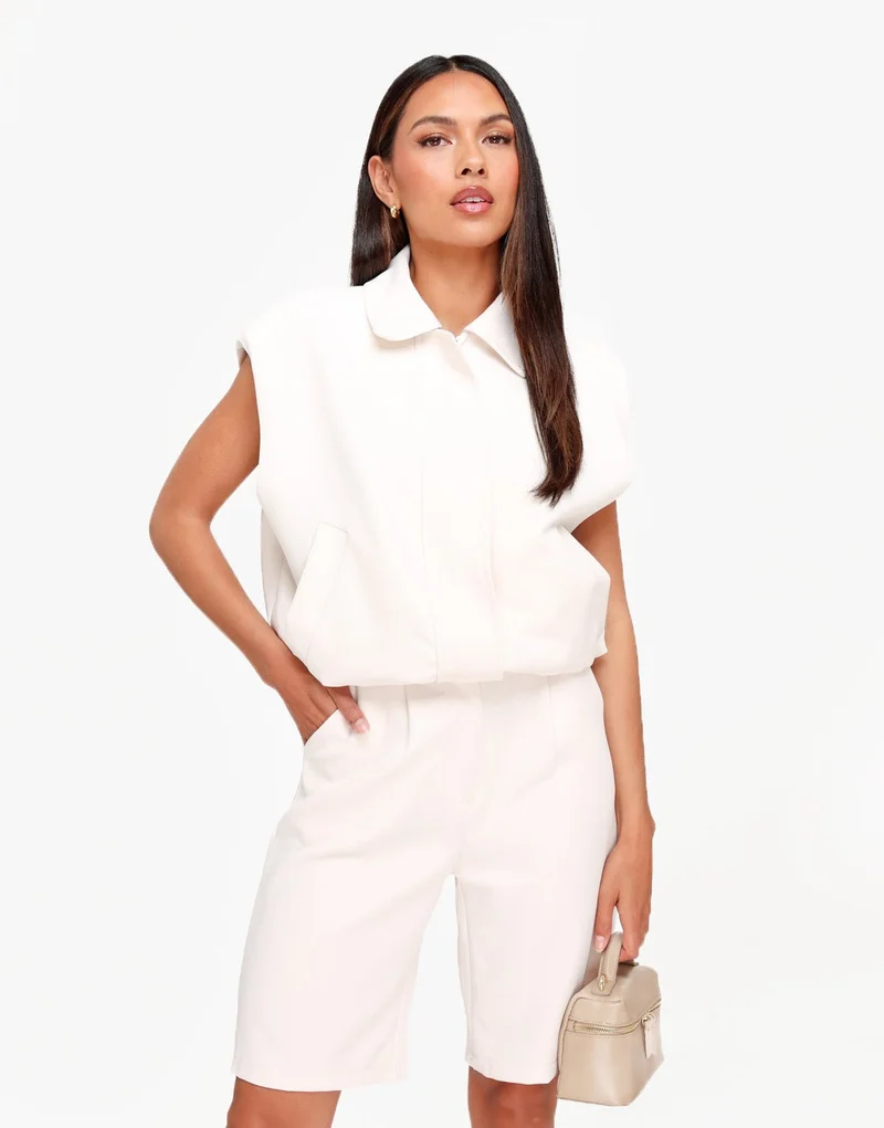 Beige Edit Schouder Pads - Gilet
