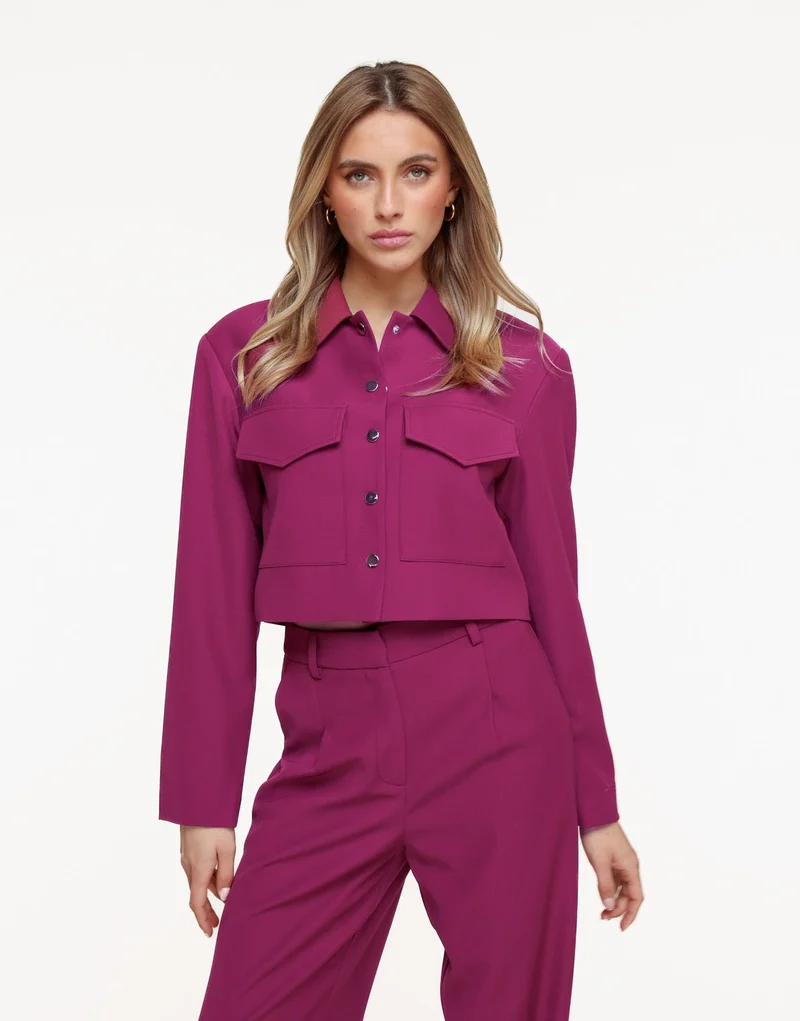Licht Aubergine Luxe Studio Cropped - Jasje