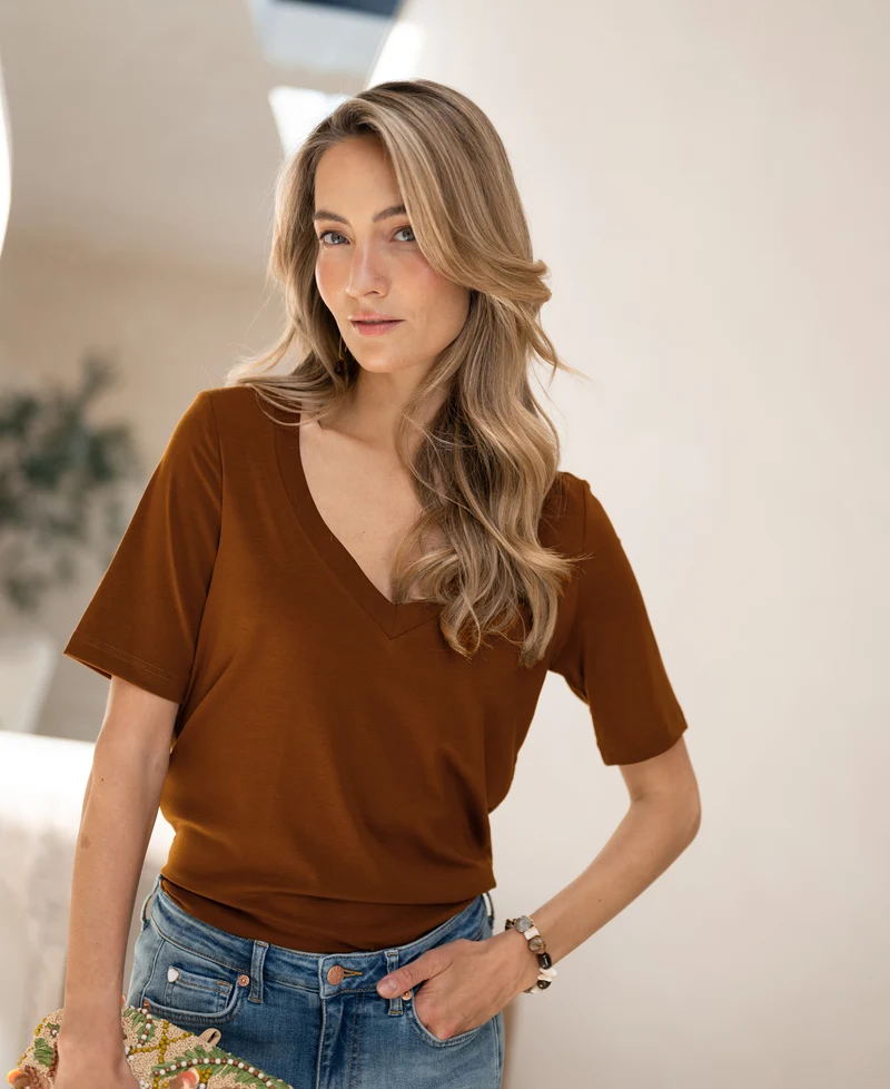 Stretch T-shirt korte mouw LA VOIX Havana