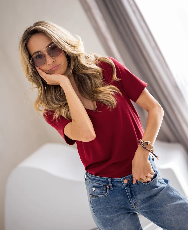 Stretch T-shirt korte mouw LA VOIX Chili