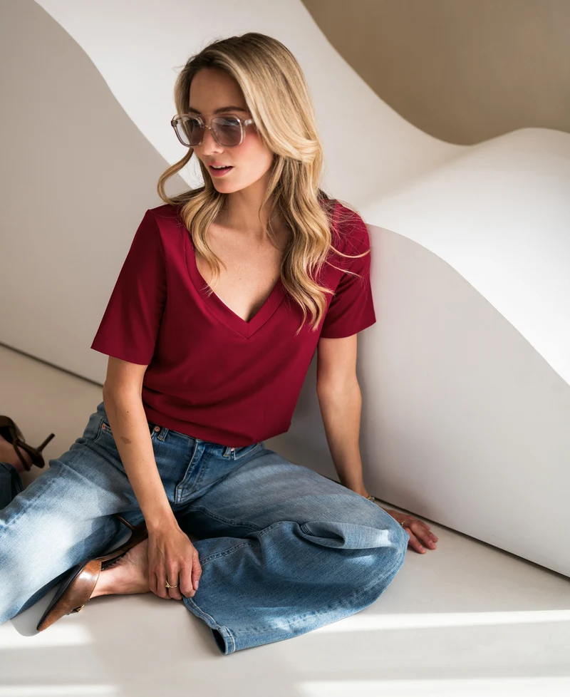Stretch T-shirt korte mouw LA VOIX Chili