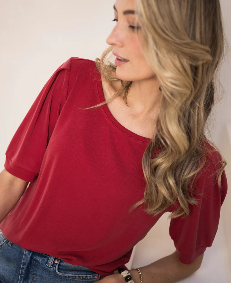 Rib T-shirt LA PHILEINE Rouge