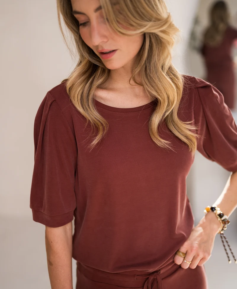 Rib T-shirt LA PHILEINE Henna