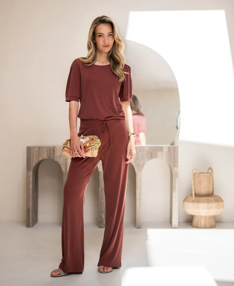 Rib T-shirt LA PHILEINE Henna