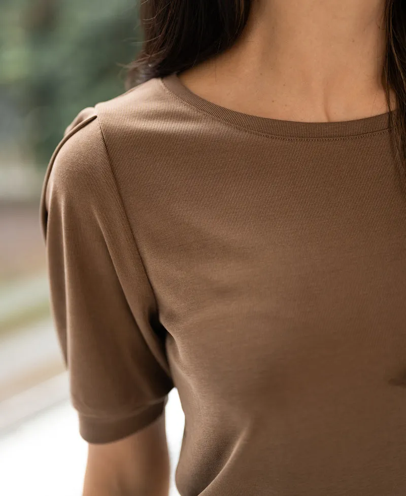 Rib T-shirt LA PHILEINE Tobacco