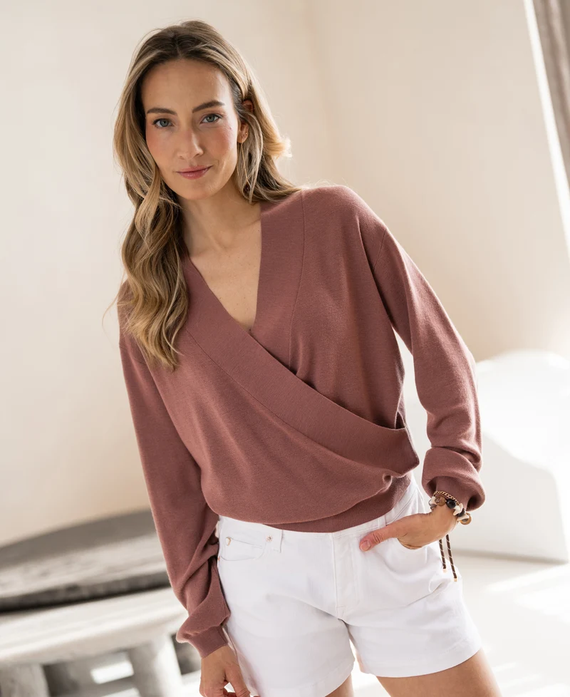Overslagtrui LES CINQ Dusty pink