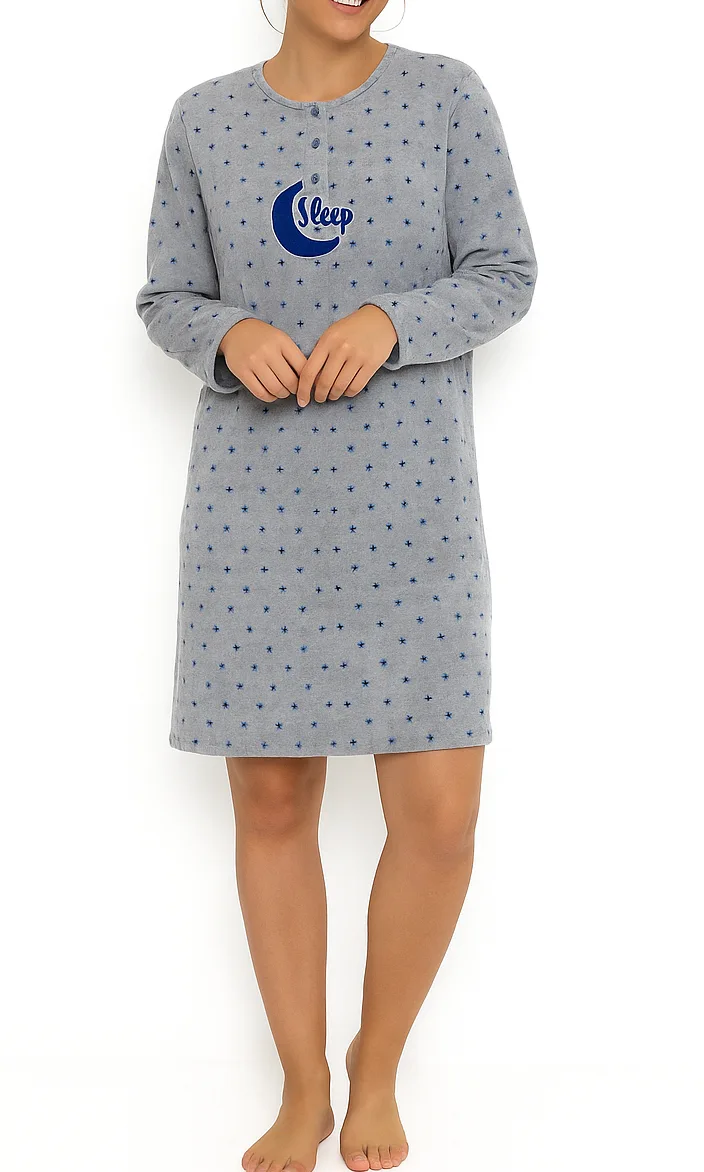 Cocodream Fleece nachthemd dames - Dots