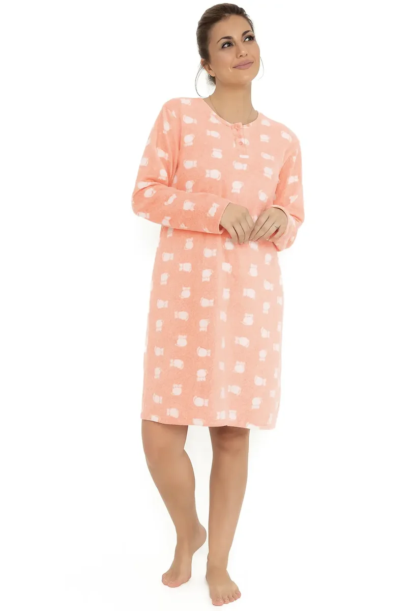 Cocodream Fleece nachthemd dames - Cats