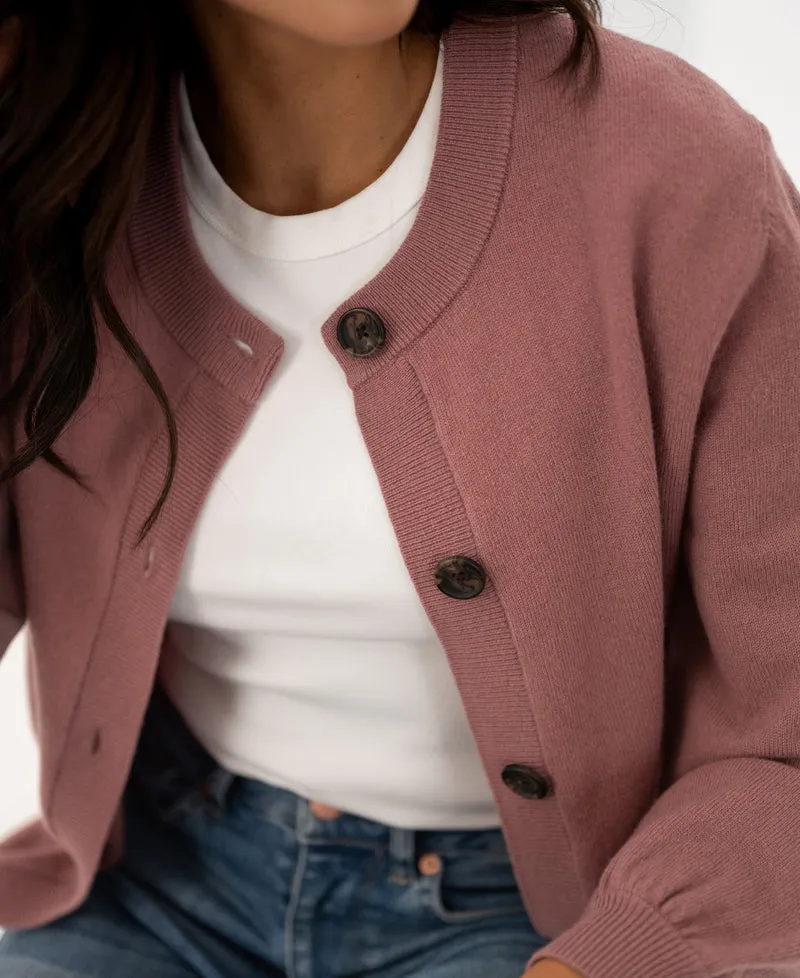 Vest ronde hals LA LEA Dusty pink