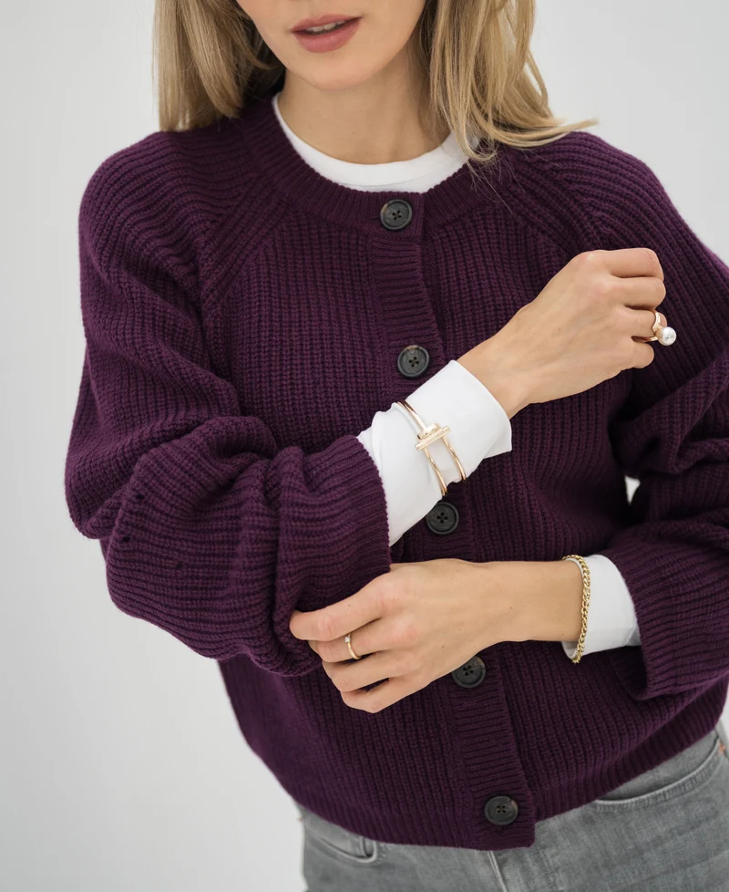 Merino vest LA LYON Cassis
