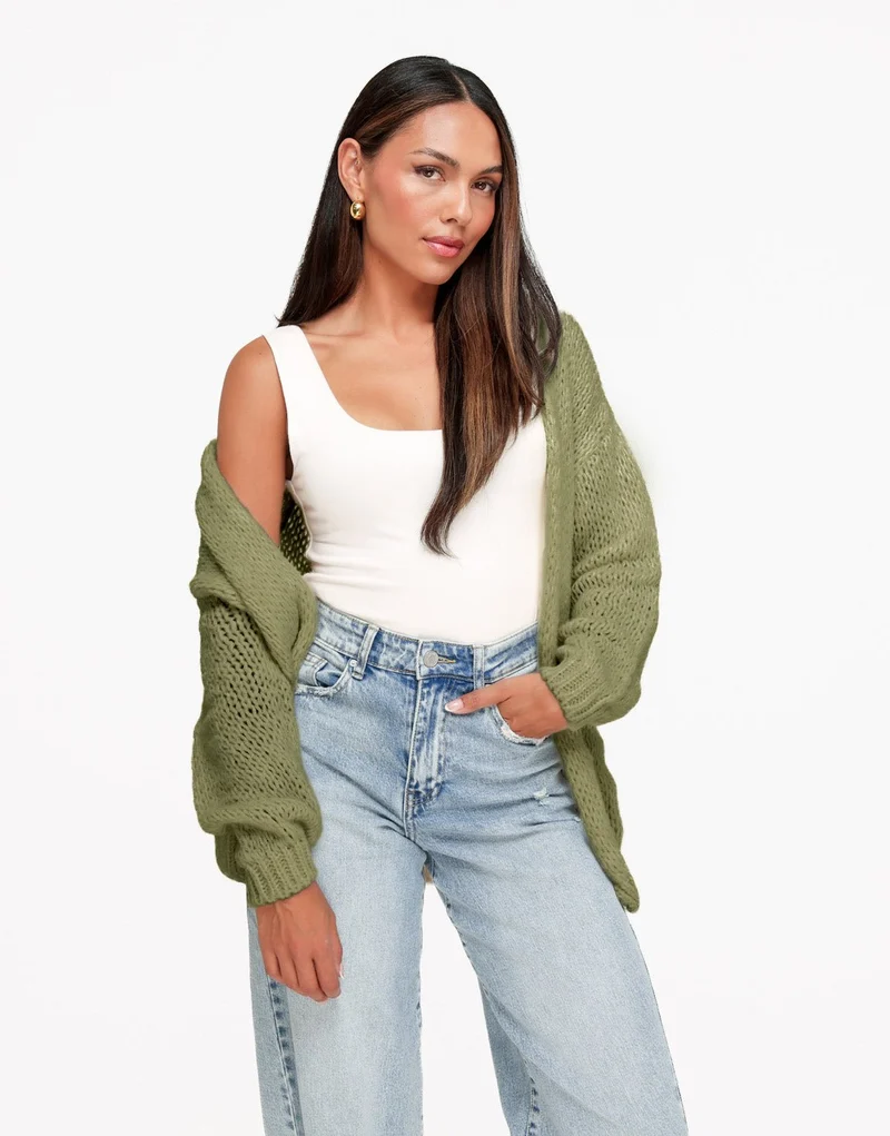 Lichte Army Groene Wollen - Vest