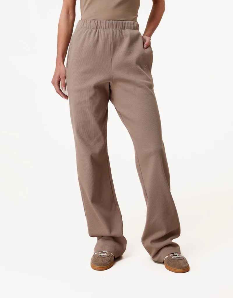 Taupe Ribbel Lounge Lange - Broek